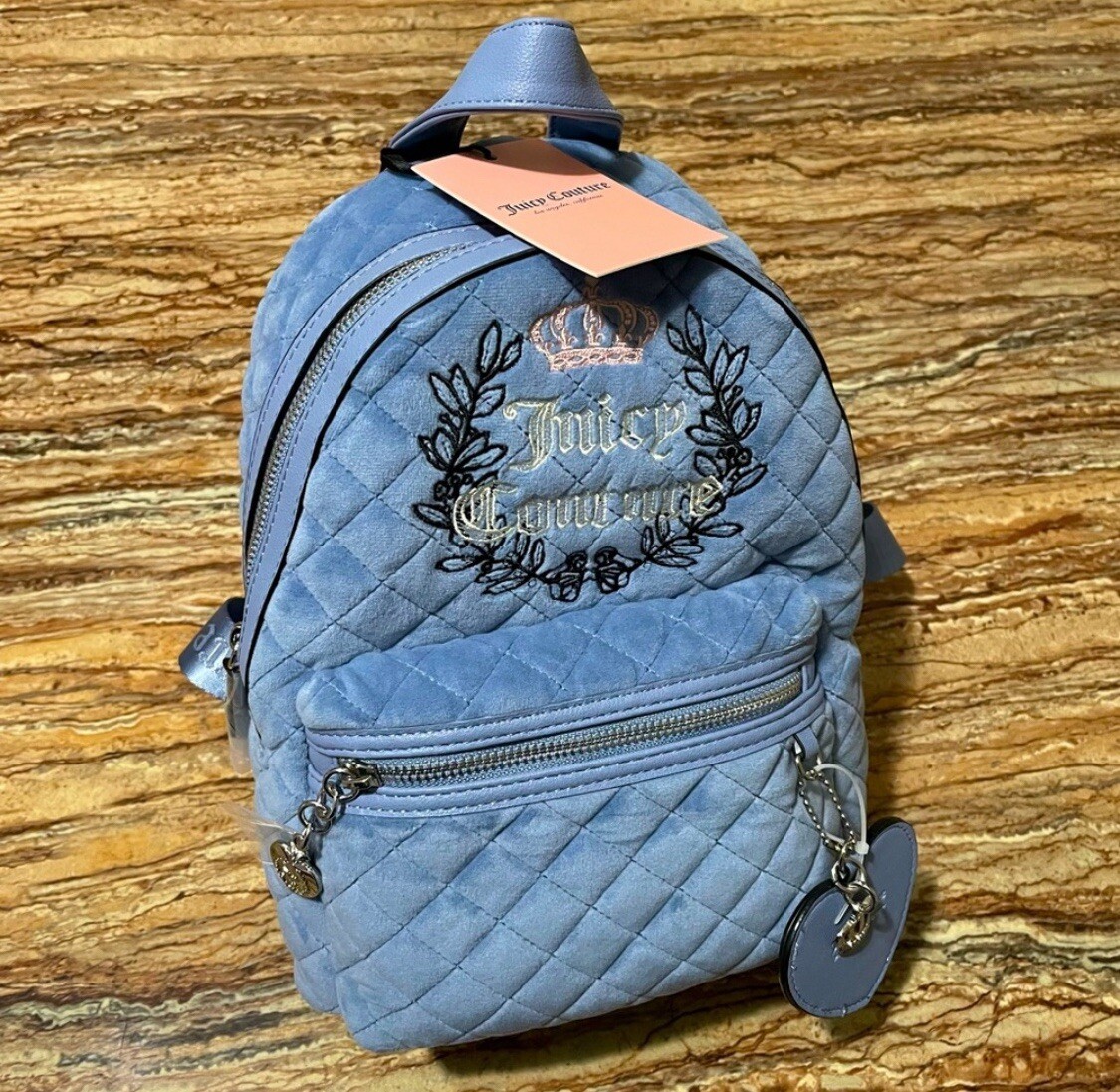 Juicy Couture リュック・バックパック Juicy Couture Large Black Logo Faux Leather Backpack | eBay