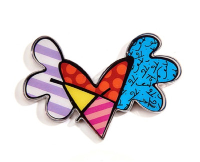 ROMERO BRITTO ALLOY MAGNET: Flying Heart Design ** NEW **