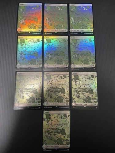 MTG Lord of the Rings Tales of Middle Earth Full Art Land ALL Foil Lot of 100 - Foto 10 di 18