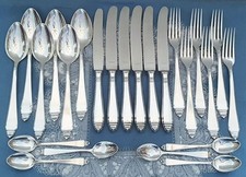 Seltenes Silberbesteck BSF 92 Art Deco / Bauhaus Men&uuml; f&uuml;r 6 Personen