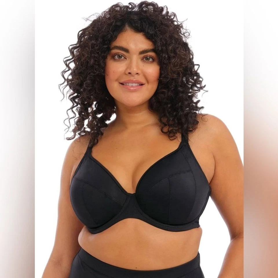 Elomi Essentials US 38L Black Plunge Underwire Bikini Top Style ES7504BLK - Image 2 of 4