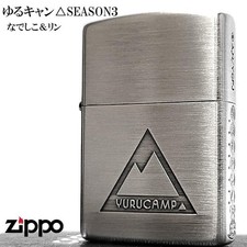 Zippo Yuru Camp SEASON3 Nadeshiko & Rin Silver Satin Antique Finish Lighter