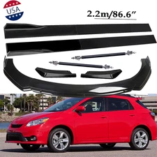 Front Bumper Lip Spoiler Body Kit Rear Lip Glossy Black For Toyota Matrix