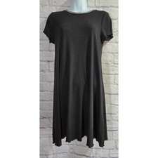 Love, Fire Black Round Collard Pull On Dress M Lightweight Stretchy Flowy