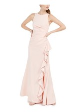 VINCE CAMUTO Womens Pink Sleeveless Full-Length Fit + Flare Dress Petites 12P