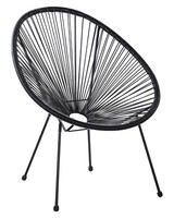 Lustiger Gartenstuhl Spaghetti Stil Rattan Schwarz Acapulco