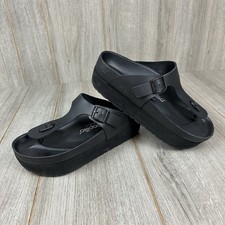 Birkenstock Papillo Gizeh Sandal 38 Women  s US 7 Platform Chunky Thong Black