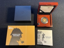 2019 Sherlock Holmes 50p Fifty Pence GOLD Proof Coin Royal Mint LTD Edition COA