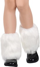 Furry Faux Fur Leg Warmers Women Winter Fuzzy Leg Warmers Boot Covers Christmas