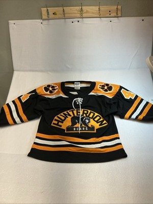 Hockey Jersey Hunterdon Bears Size YS Yellow Black #4 Bear Paws 00499