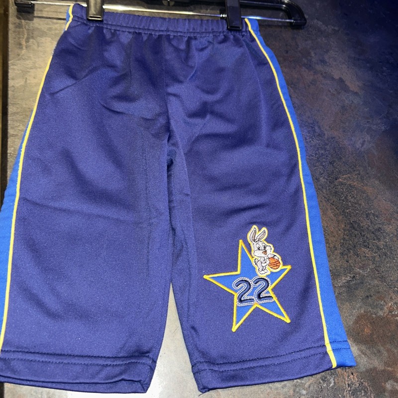 Vintage Baby Looney Tunes Jogger Pants Size 12 Months Navy Blue With Baby Bugs