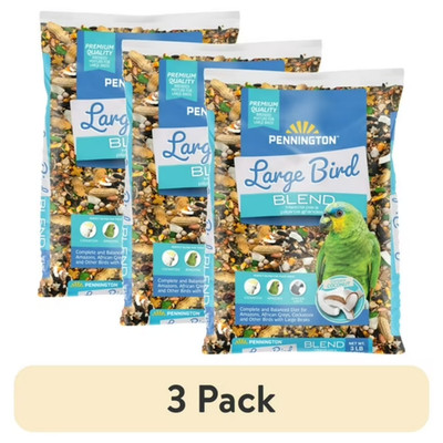 (3 Pack) Pennington Large Bird Everyday Blend Bird Food for Parrots Cockatoos