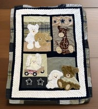 Dolly Baby Nursery Fleece Lined Quilt Animals Checkered Comforter Blanket