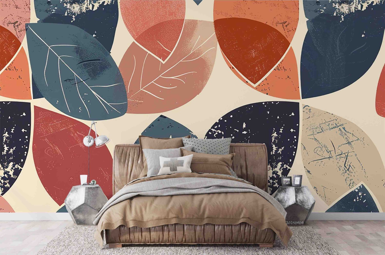 3D Leaves Watercolor Pattern Wall Murals Wallpaper Murals Wall Sticker 2