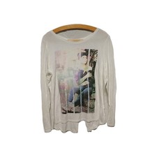 Blue Motion Damen Longsleeve Gr. M 40/42 Weiß Print Viskose MÄNGEL Günstig - B7