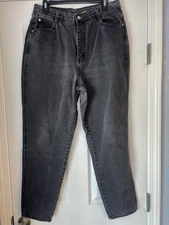Vintage Gitano Jeans Black 18 Tapered Straight High Rise Mom Denim 