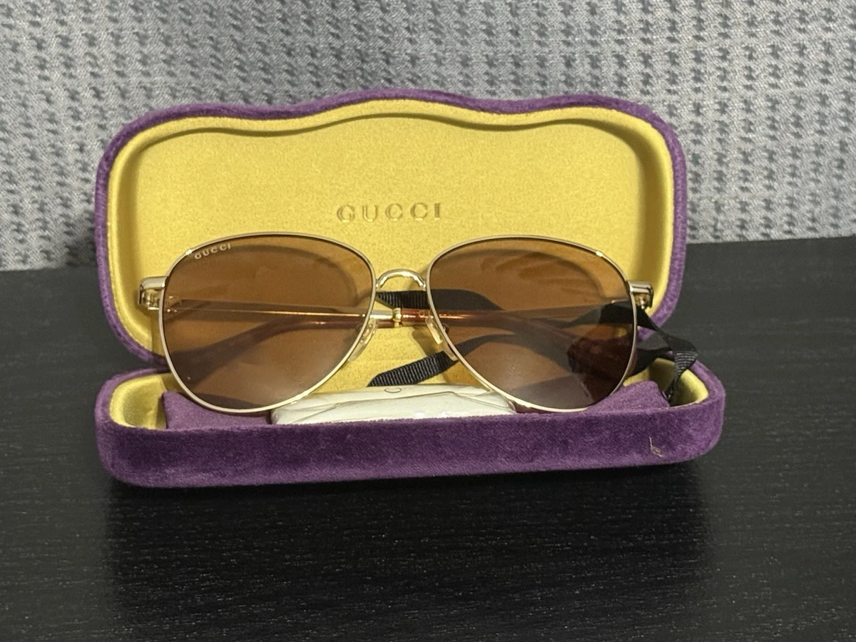 Gucci Aviator Gold Sunglasses for Women for sale | eBay