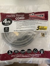 Certified Appliance Accessories Electric Range Cord 4FT 90-1050 3 Wire 40AMP