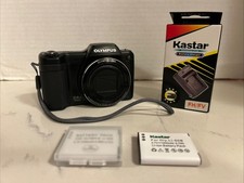 Olympus SZ-15 16MP 24x Zoom Digital Camera Black Tested Works With Charger