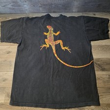 Vintage 90s Marlboro Unlimited Lizard Gecko Pocket T Shirt XL USA Faded Black