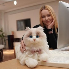 24.8" Interactive Robot Cat Plush Stuffed Animal Interactive Pet with Touch C...