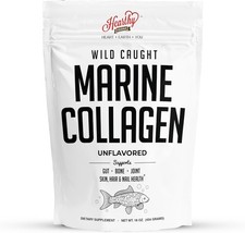 HEARTHY FOODS Marine Collagen Powder 16 Oz - Sourced from 1 Pound Pack of 1 
