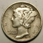 1941 S Mercury Dime 90% Silver VF-EF  "Actual Coin Pictured - Not Cleaned"