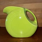 Fiesta Fiestaware Large Disc Pitcher Chartreuse Green 67 oz Back Mark Letter "H"