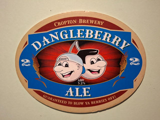 CROPTON brewery DANGLEBERRY ALE real ale beer pump clip badge front Yorkshire