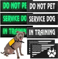 8 Pieces Reflective Service Dog Vest Patches Do Not Pet in Training Harness Remo