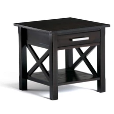 Kitchener SOLID WOOD 21 inch Wide Square Contemporary End Side Table in Hicko...