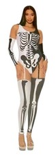 Bare Bones Babe Skeleton Costume - Black and White Adult M 4-6