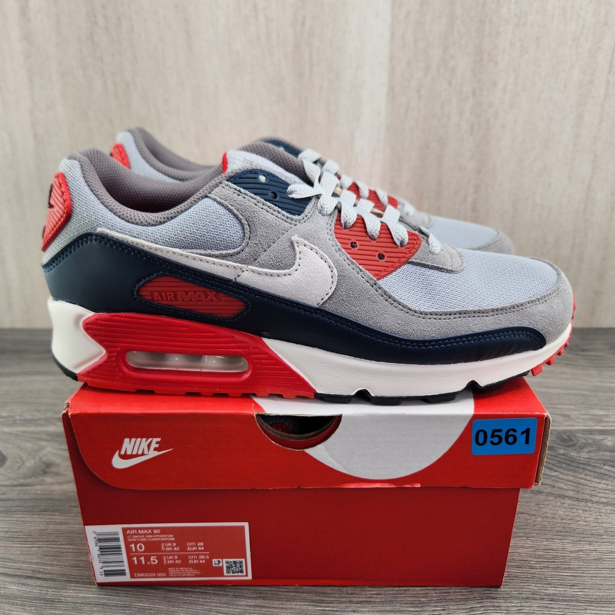 Nike Air Max 90 Size 10 Mens USA Light Smoke Grey Phantom 