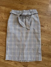 Ann Taylor Plaid Belted Skirt Size 4