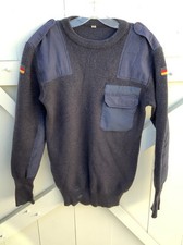 Vintage German Bundeswehr Commando Military Sweater - Navy Blue, Wool Blend