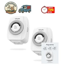 Listed Indoor Outlet Timer - 48 Settings, Compact 2 Pack for Home Automation