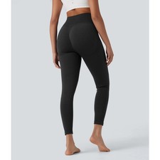 Halara Seamless Tummy Control Butt Lifting Yoga Pilates Leggings 7/8 Black M