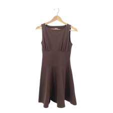 Quince Women Brown Basic Sleeved Dress S