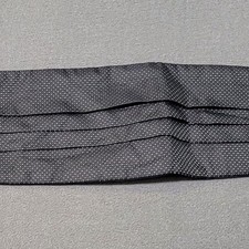 Carrot Gibbs 100 Silk Black Polkadot Cummerbund Handmade USA