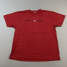 Vintage Tommy Hilfiger Tommy Jeans Shirt Mens Large Logo Spellout Hip Hop 90s
