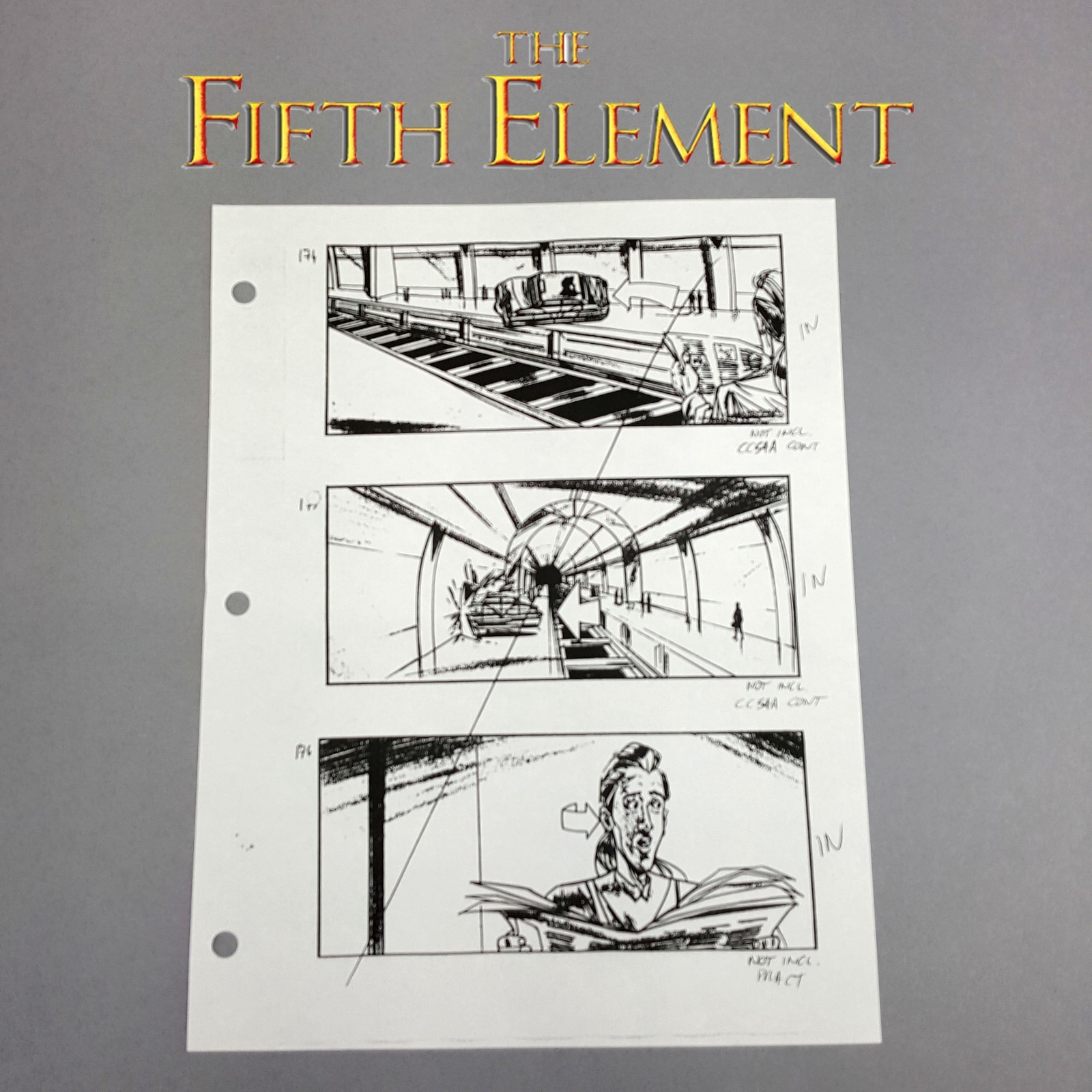 The Fifth Element - Production Used Storyboard, Cab Chase 174-176 , COA