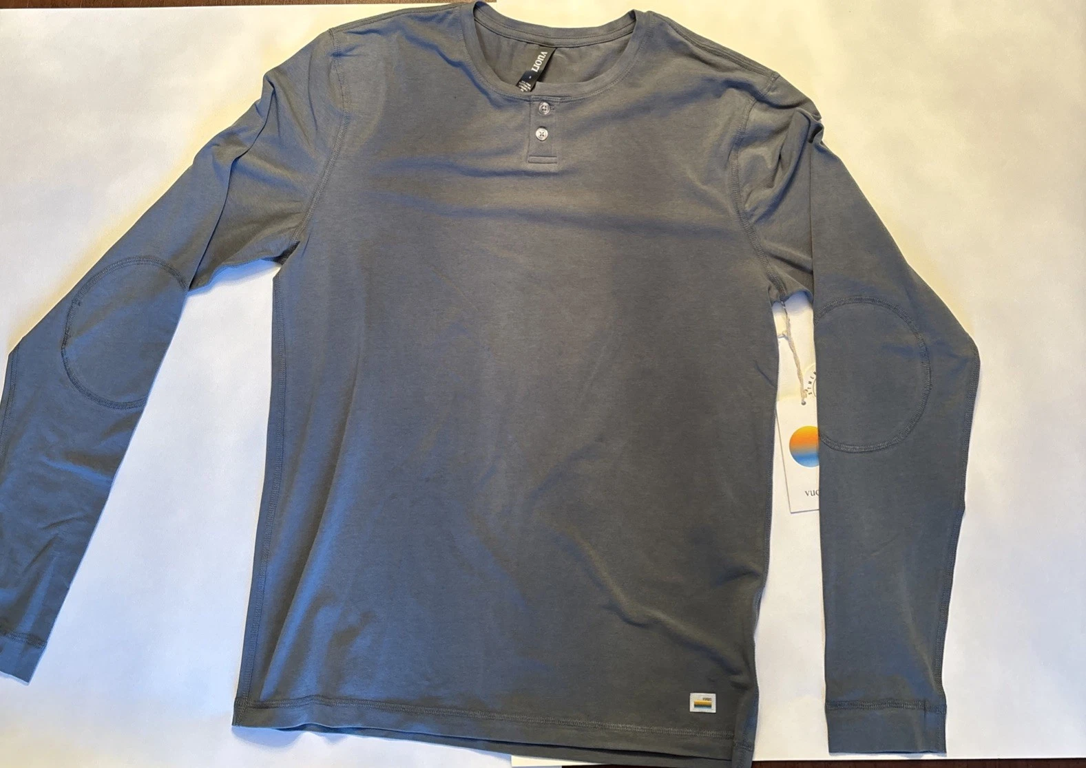 Vuori L/S Ever Henley - Small Grey/Green - New with tags - Mens