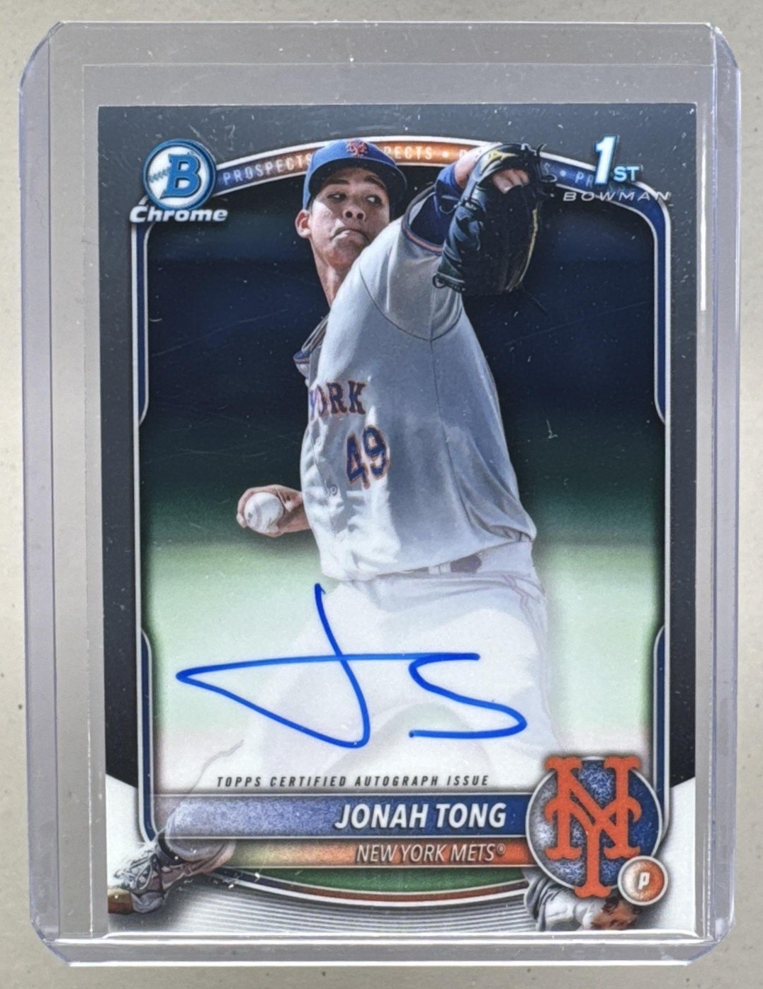 Jonah Tong 2025 Bowman #CPA-JTO Chrome Auto Rookie 1st RC