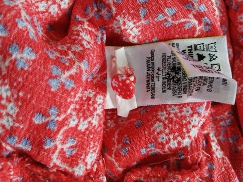 New BNWT PER UNA Size 12 Red Floral Midi Maxi Tiered Tea Dress Short Slv V-Neck - Imagen 12 de 12