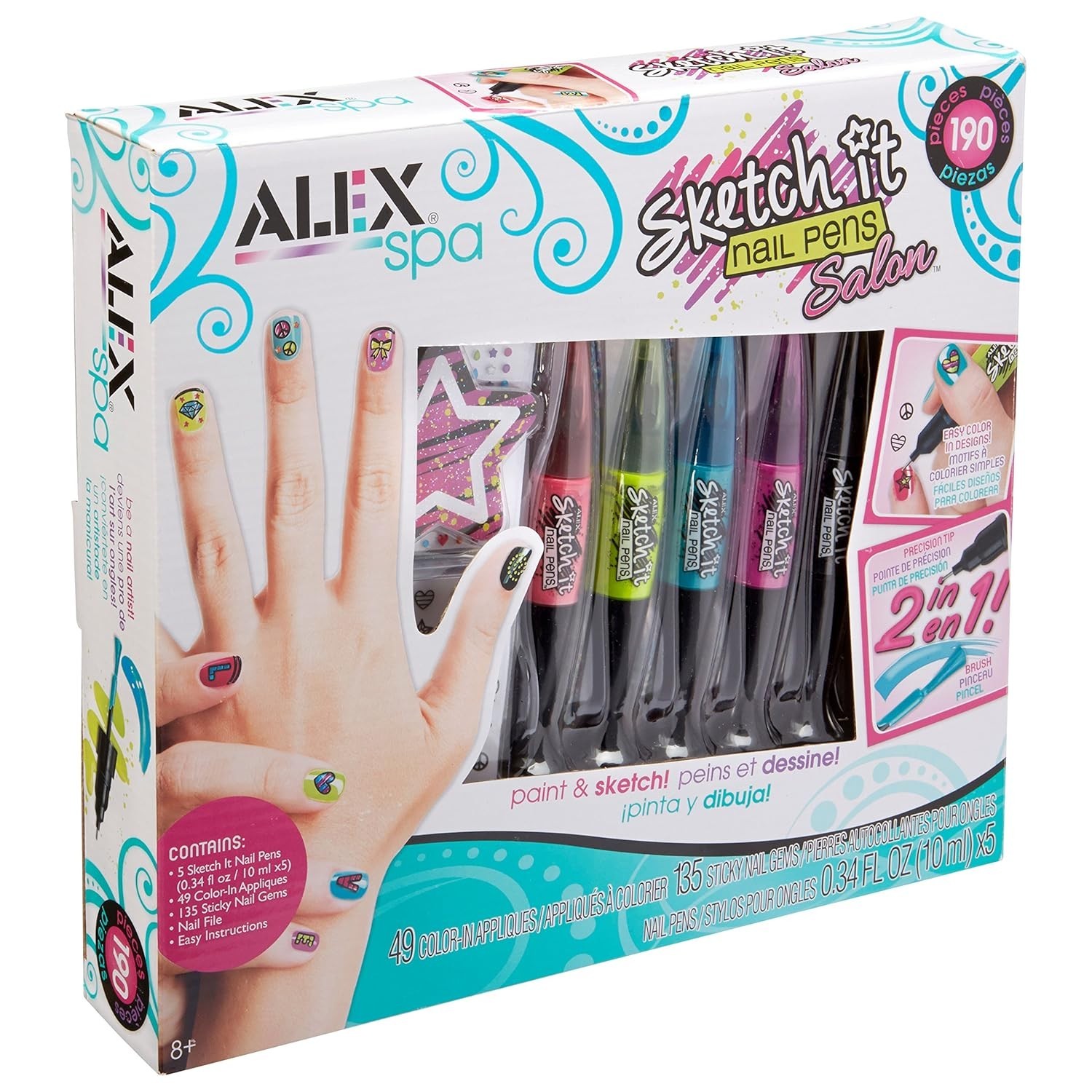 Kid Spa Sketch It Nail Pen Salon, Multi Color