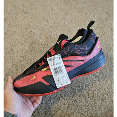 Size 8 - adidas BAPE x Dame 9 Red Black Gold Camouflage Limited 