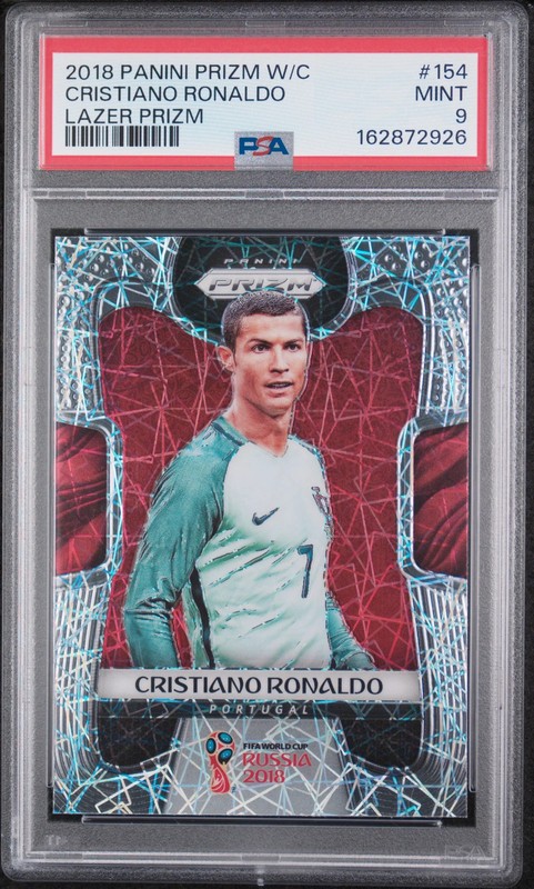 Cristiano Ronaldo 2018 Panini Prizm World Cup #154 Lazer PSA 9