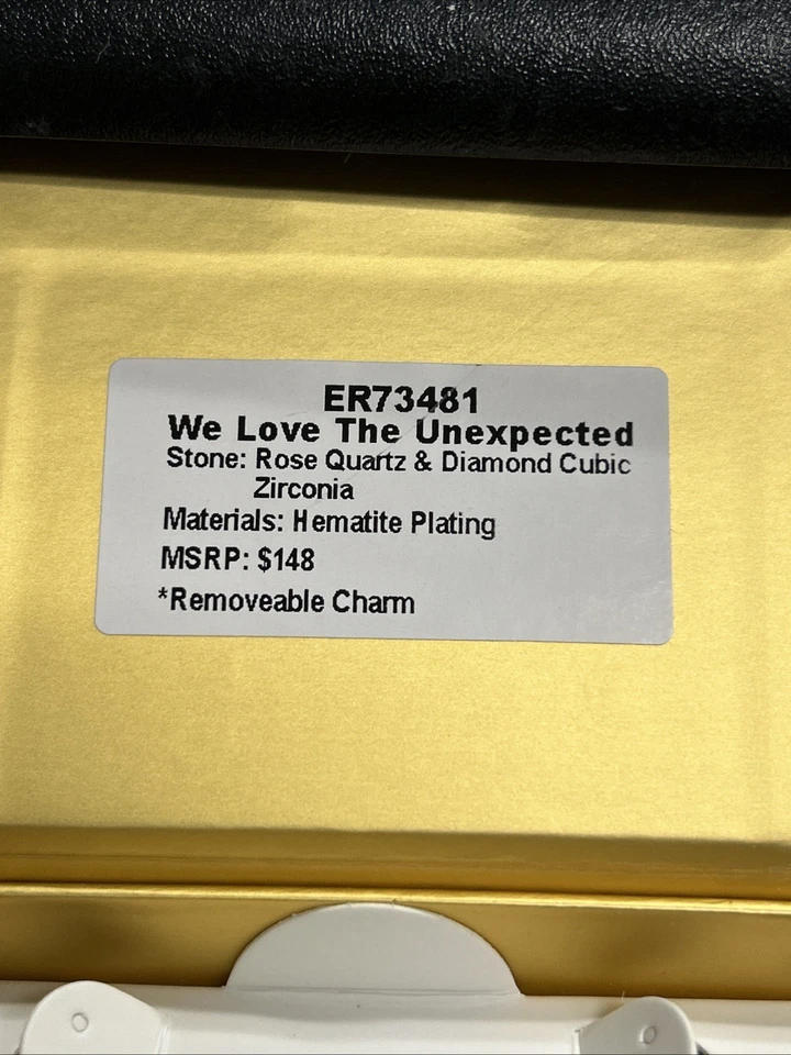 Очаровательные подвески для вечеринки с бомбой HOOPS ER73481 розовый кварц/гематит! Новый с Ярлыками - Изображение 2 из 4