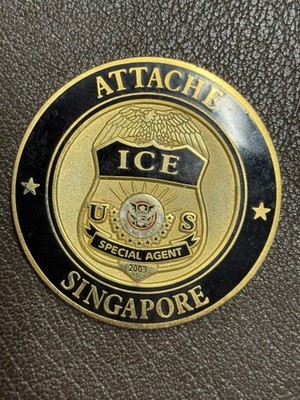 REAL AND RARE HOMELAND SINGAPORE COUNTRY OFFICE CHALLENGE COIN DEA FBI