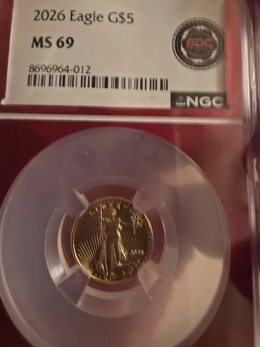 2026 $5 Gold Eagle 1/10 oz NGC MS69 American Gold Eagle Coin Red Lable